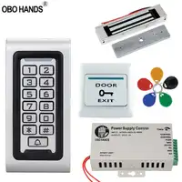 Ip68防水アクセスコントロールシステムキット125 Khz rfidキーパッド金属ボード+電気錠+ドアexitスイッチ+電源屋外