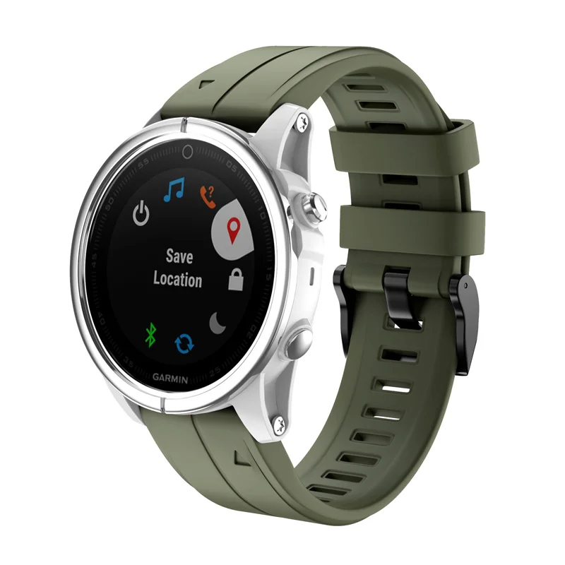 Новинка 20 мм силиконовый ремешок для часов браслет на петле для Garmin Fenix 5s Fenix 5s Plus DC128 - Цвет: Dark Green