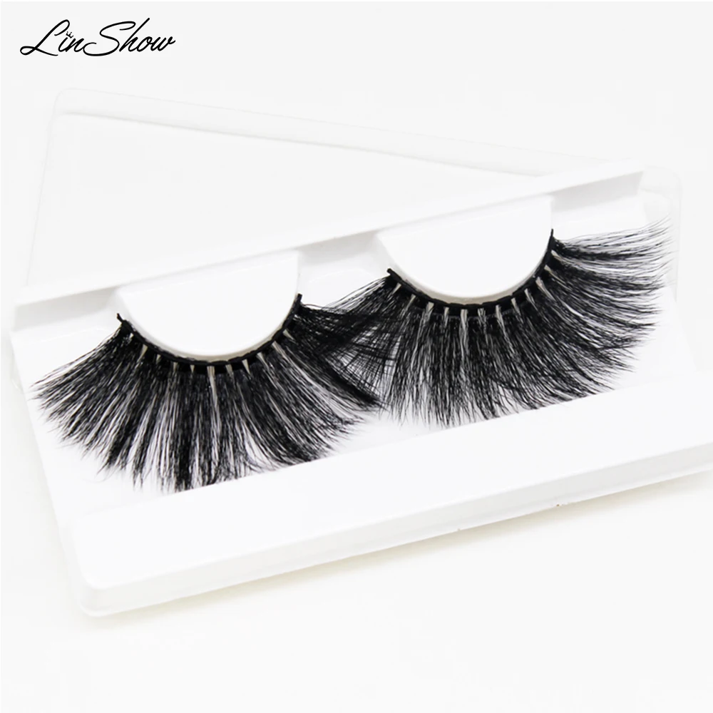 

LinShow 1 Pair 3D Silk Protein Eyelashes 25 mm False Lashes Natural Long Hand Made Full Strip Eyelashes Makeup Tools Wholesale