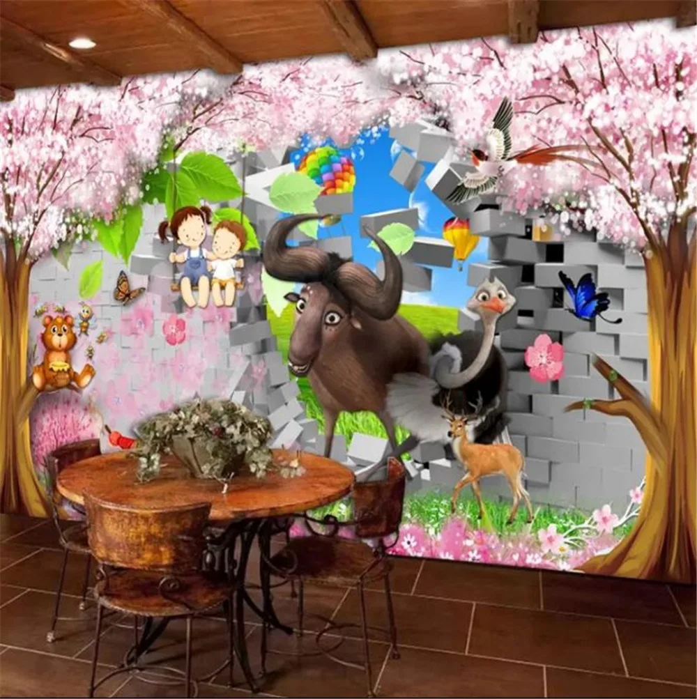 Custom Photo 3d Wallpape 3D Animal Park Fantasy Forest Woods Children's Room Kids Mural Wallpaper Wall paper | Обустройство дома