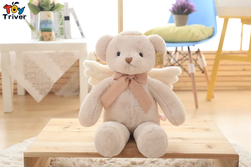 Angel Teddy Bear Plush Stuffed Toy Animal Doll Bears Baby Kids Children Kawaii Birthday Gift Home Shop Decor Ornament Triver