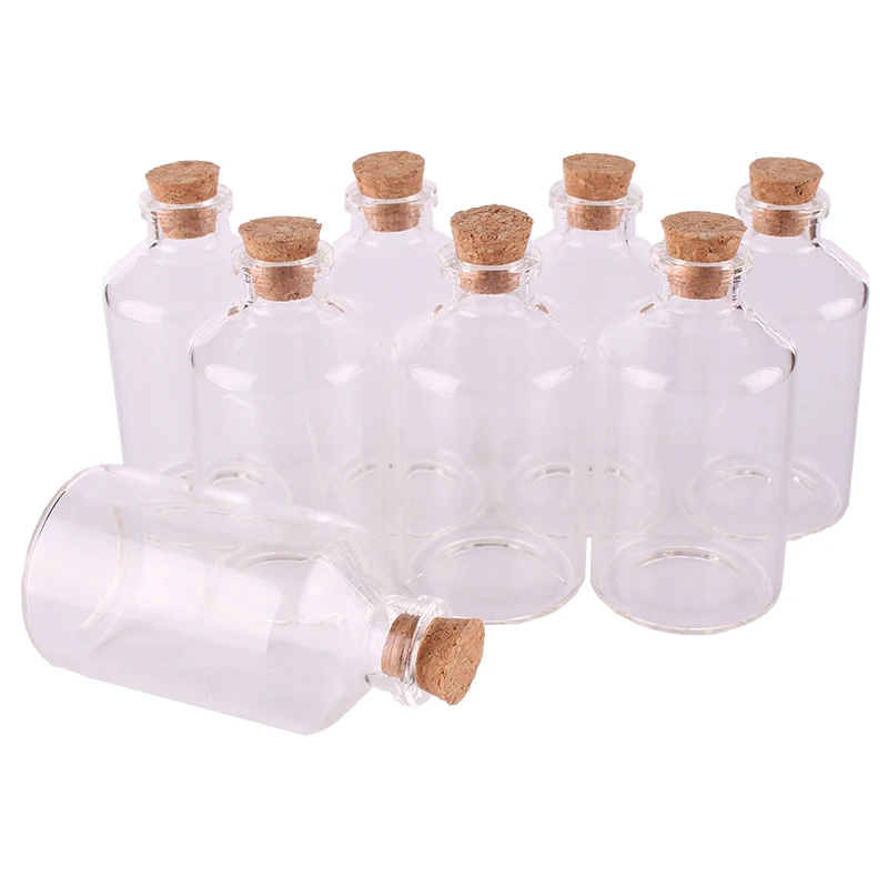 Прозрачные стеклянные бутылки с пробкой 24 шт. 60 мл размер 40*75*12 5 мм|bottle with