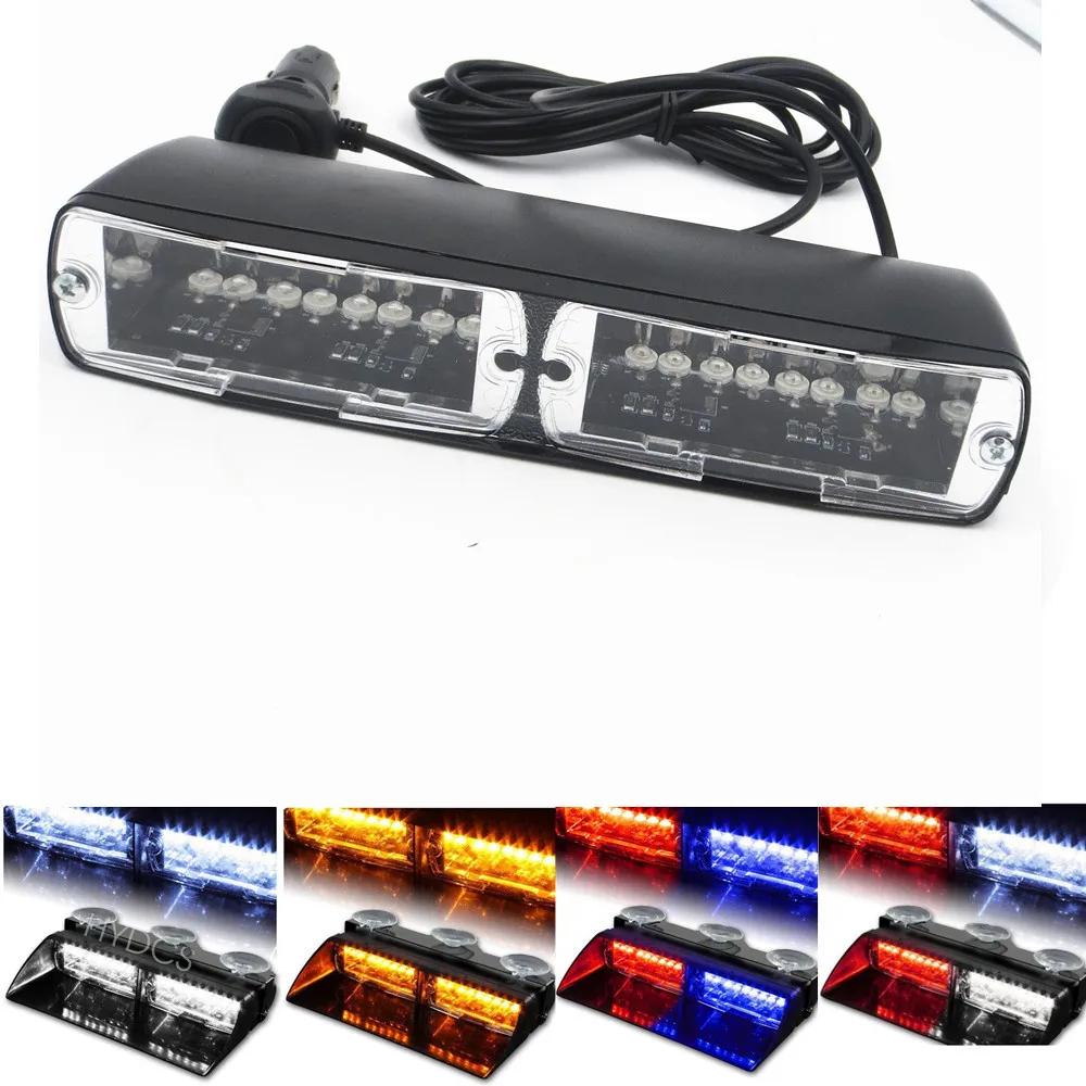 

16 LED Red/Blue Car Police Strobe Flash Dash Emergency 18 Flashing 16LED Light 16 LED White Amber Green Yellow