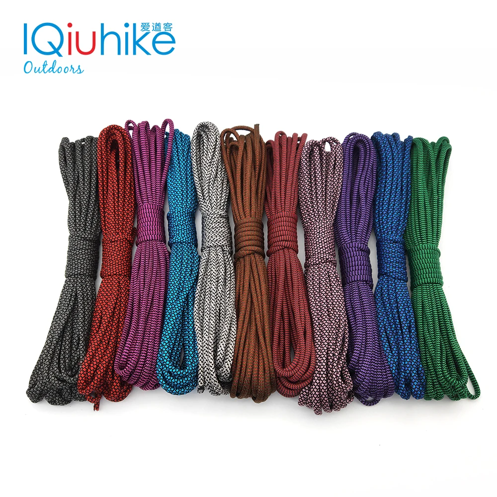 IQiuhike 550 Paracord 5 متر المظلة الحبل الحبل خيمة حبل Guyline مل المواصفات النوع الثالث 7 ستراند للمشي التخييم 208 الألوان