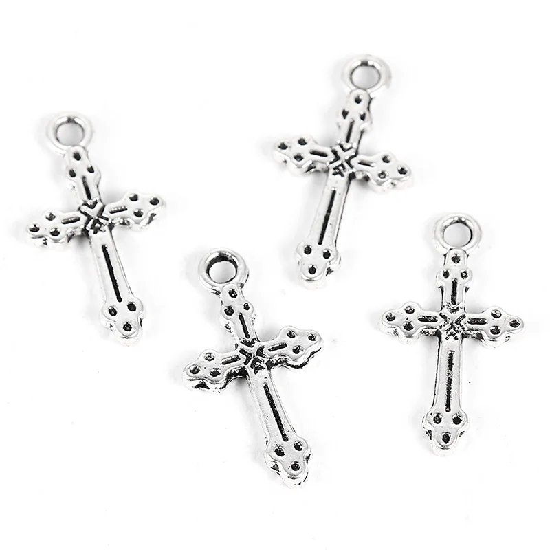 

30 Pcs Antique Silver Religion Jesus Cross Alloy Pendant Charms For DIY Necklace Bracelet Fashion Jewelry Accessories