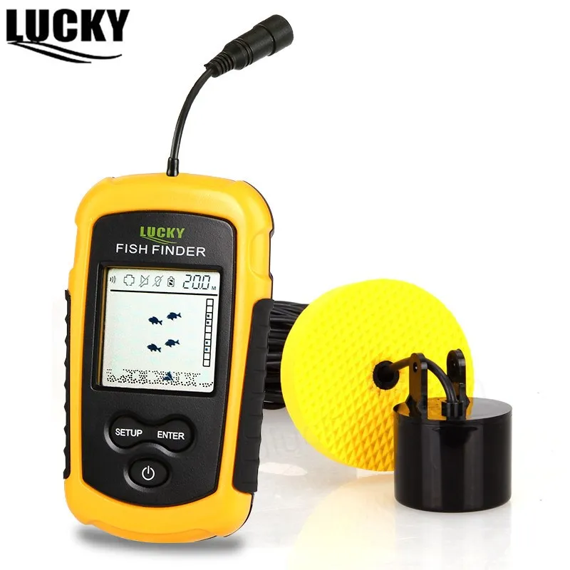 

Fish Finder Sonar Portable Echo Sounder LUCKY FF1108-1 Fishing Alarm Transducer Fishfinder 100m fishing echo sounder findfish