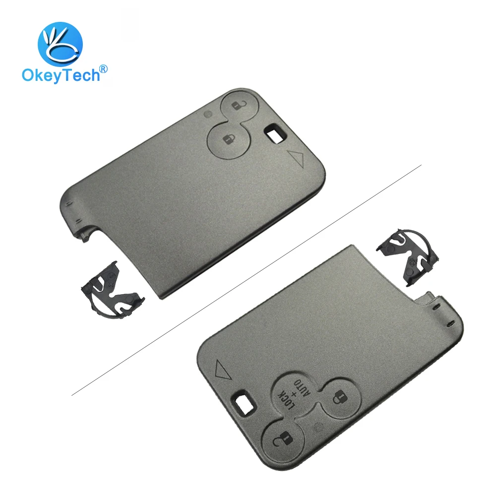 

OkeyTech for Renault Smart Key Card 2/3 Button Replacement Cover Case Keyless Fob Remote Car Key Shell for Renault Laguna Espace