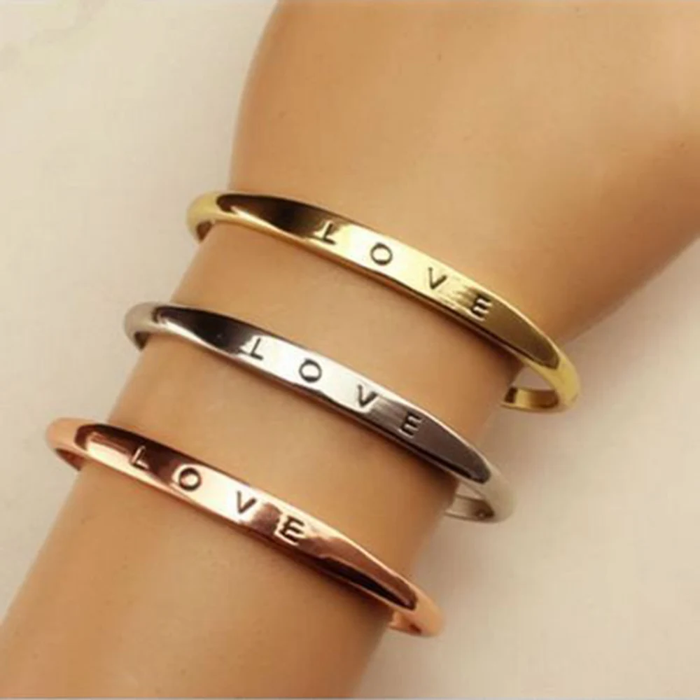 1 Pcs Fashion Women Screw Hand LOVE Cuff Bracelet Charm Open Bangle Jewelry Gift wholesale Drop Shipping | Украшения и аксессуары