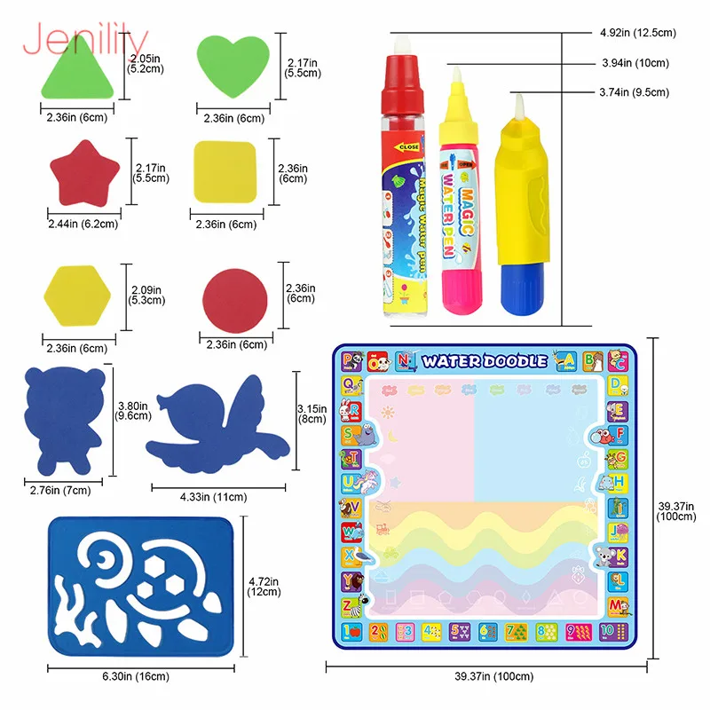 100*100 см Большой размер доска для рисования водой коврик живопись с водой каракули ручка Нетоксичная окраска Рисование игрушки для детей