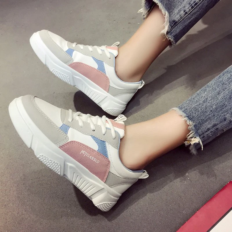 

HEE GRAND Fashion Women Breathable Shoes Suede Cross Strap Shoes With Round Head Flat Sneakers Geometric Women Shoes XWC1472