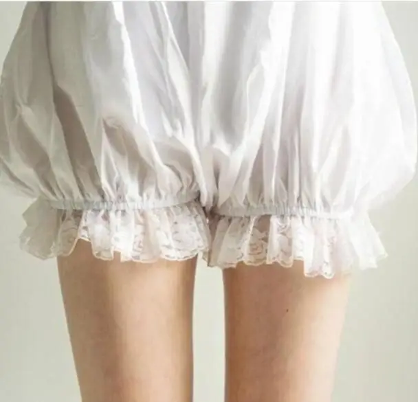 Kawaii Lolita Mori Girl Patchwork Lace Crochet Hem Elastic Waist Satin