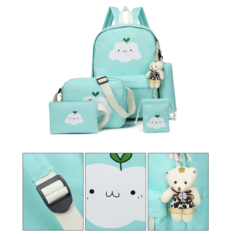 2019 nueva mochila de nailon de moda mochila escolar para niñas adolescentes bolsas de viaje informales para niños mochila Linda impresión en la nube