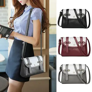 

Women Girls Fashion Vintage Square Faux Leather Messenger Handbags Shoulder Flap Bags Gift