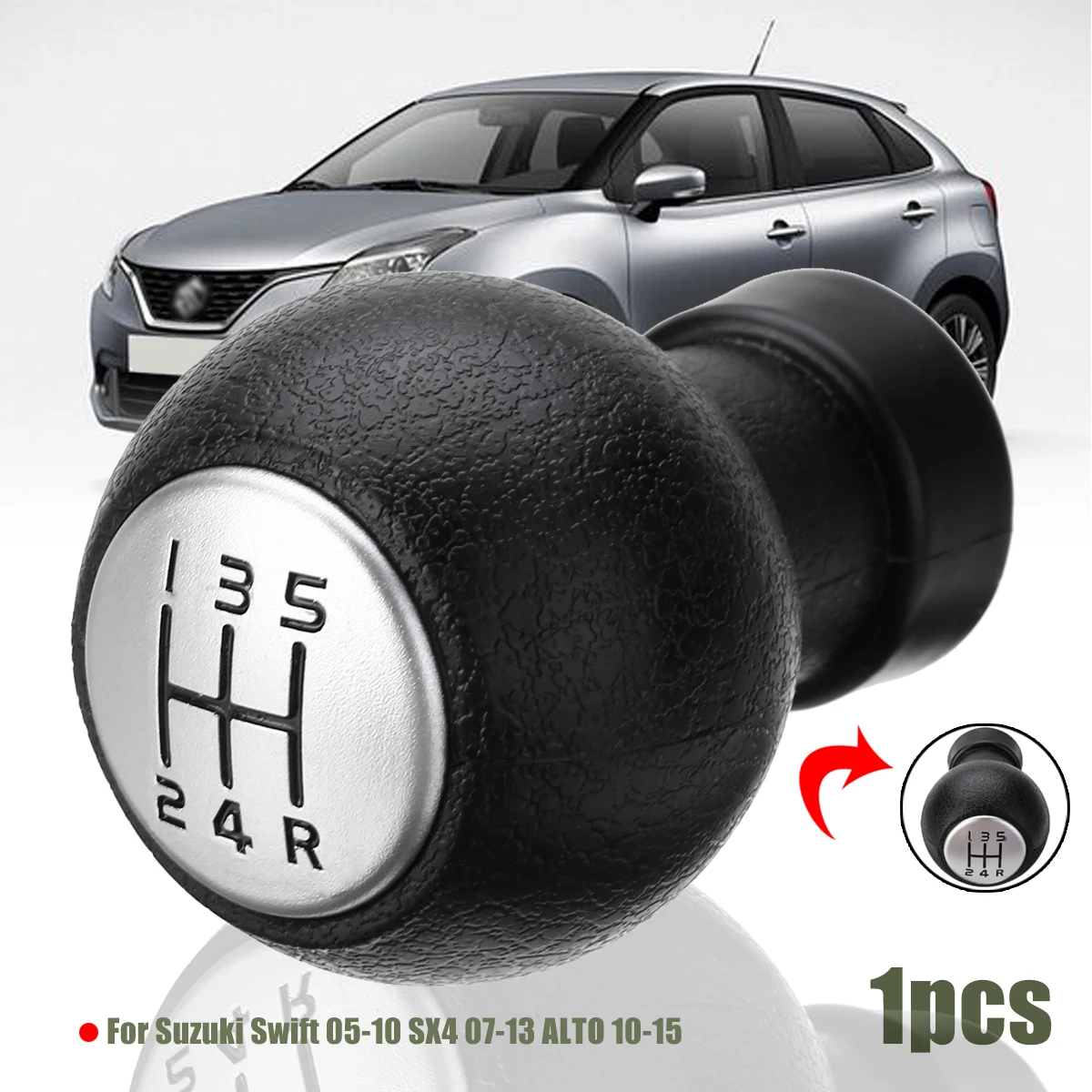 Mayitr 1pc 5 Speed Gear Shift Knob Shifter For Suzuki Swift 2005 2010