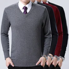 Новинка утолщение чистой шерсти теплый мужской свитер Мужская мода