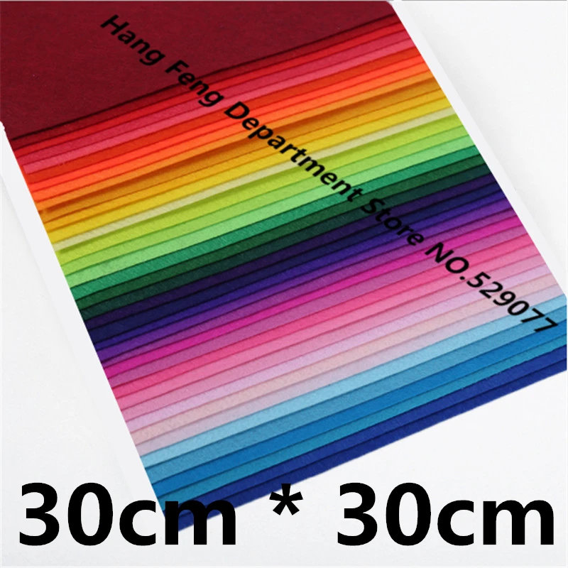 

40pcs 30*30 1mm Sewing Crafts Gift DIY Needlework Needle Felt Fabric Material Colorful Polyester Nonwoven Fabric For Exhibition