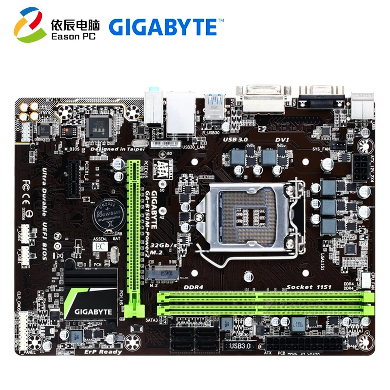 ^Cheap GIGABYTE GA-B150M-Power 2 desktop motherboard LGA1151 i3 i5 i7 DDR4 32G Micro-ATX