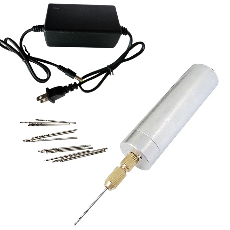 

0.8-1.5Mm Mini Electric Aluminum Hand Portable Handheld Drill With 15Pcs Drill Bits Portable Handheld Drill Diy Pcb Electric D