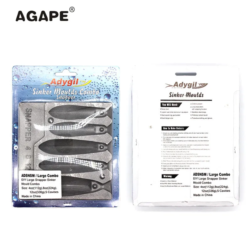 Agape DIY рыболовные снаппер грузило прессформы ADSNSM/большой комбо Snapper 112g 224g 336g 5