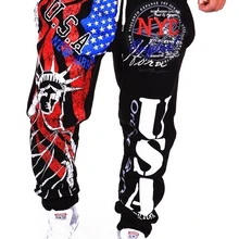 Мужские брюки с цифровым принтом американский флаг свободная богиня печать мужские модные повседневные брюки