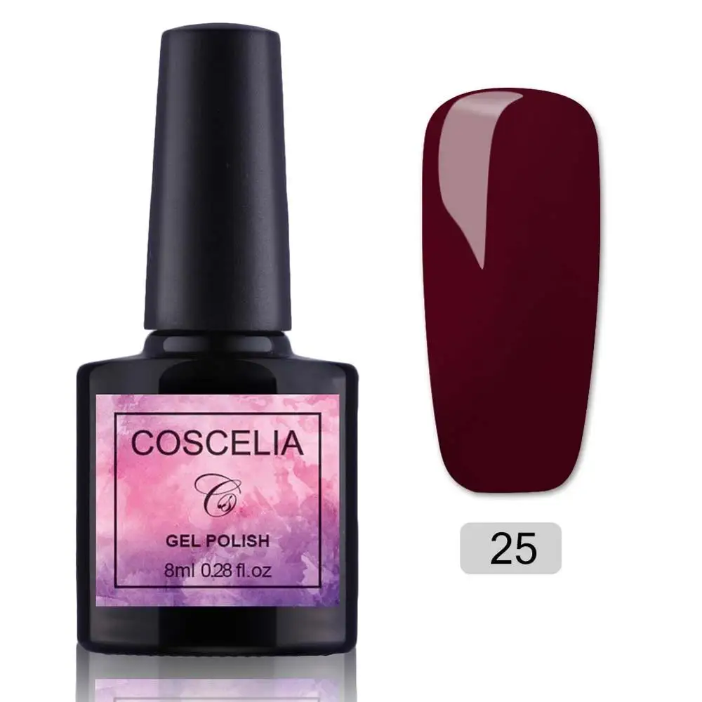 NO.25 COSCELIA 8ML40 цветов УФ гель лак для ногтей маникюрные инструменты для дизайна ногтей долговечный впитывающий гель для ногтей - Цвет: NO.25