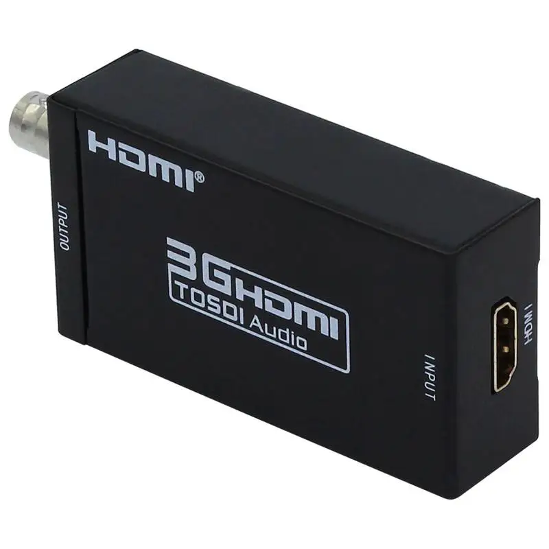 FFYY-черный Мини Размер 1080P 3g BNC SDI в HDMI конвертер адаптер Поддержка SD/HD-SDI/3G-SDI сигналы, показывающие мультимедиа EU Plu