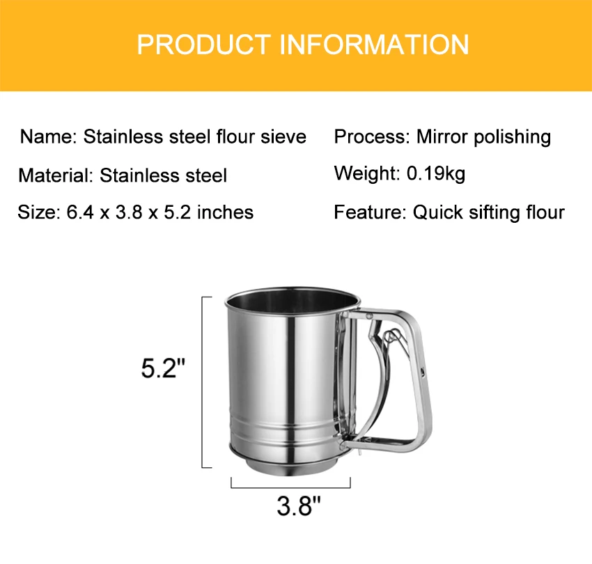 Сито из нержавеющей стали Мука сито чашки тип кухонные принадлежности полуавтоматические десертные инструменты