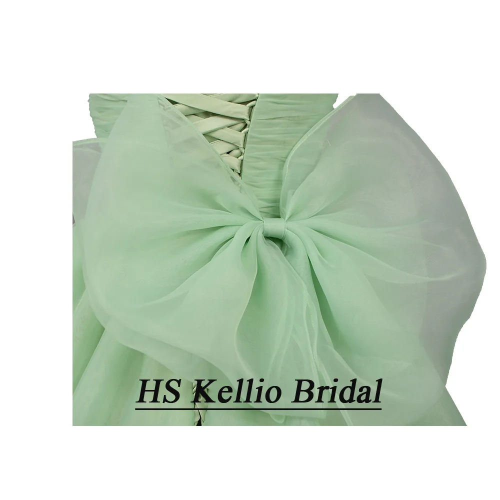 HS kelio Green Bridal романтическое пляжное свадебное платье поезд свадебное платье органза большой бант отделка Novias