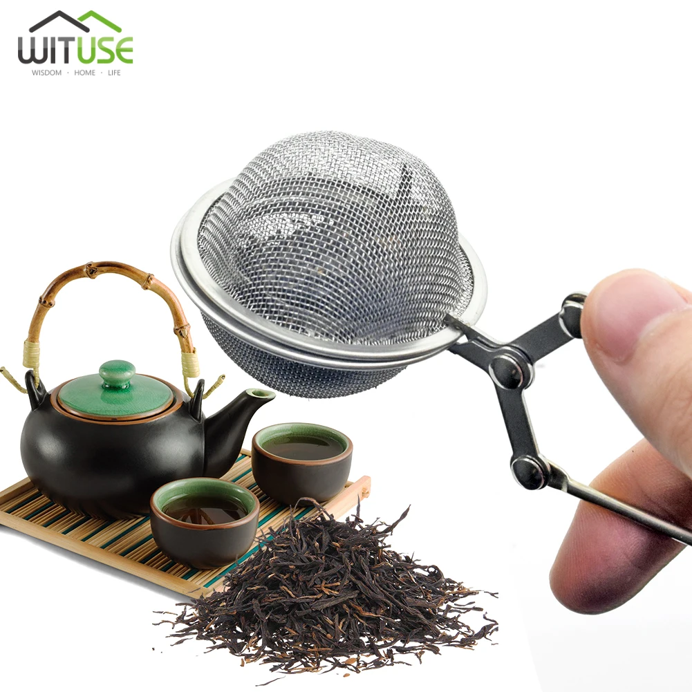 

Tea Infuser Handle Tea Ball Kitchen Gadget Stainless Steel Coffee Herb Spice Filter Diffuser Sphere Mesh Tea Strainer