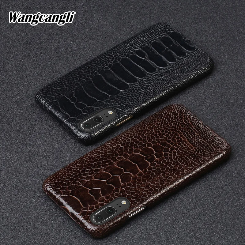 Роскошный кожаный чехол Wangcangli для телефона huawei P20 ostrich foot skin, модный защитный чехол для мобильного телефона