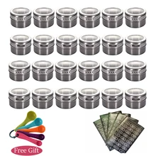 GOUGU-pots à épices magnétiques, jeu de récipients avec étiquettes et autocollants stylo, bouteille d'assaisonnement, stockage de poivre, faveur des éléphants