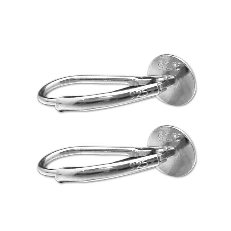 Beadsnice 925 серебро Женская мода ювелирные серьги крюк круглый коврик 6 мм кабошон серьга лотки DIY компонентов ID27586