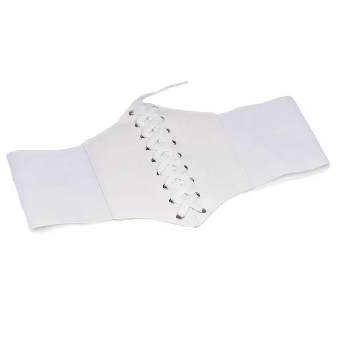 Women Corset Wide PU Leather Slimming Body Belt Elastic High Waist Shaping Girdle Bands Belts DO99