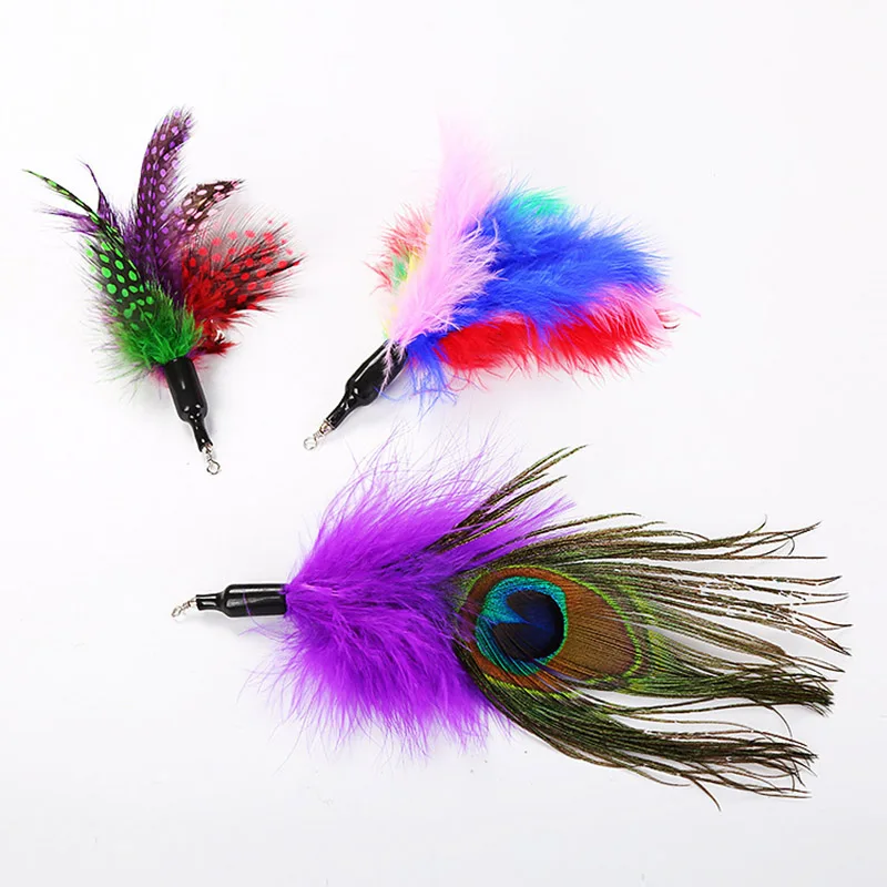 

8pcs Set Funny Cat Kitten Stick Rod Feathers Colorful Pet Interactive Toys Three-section Telescopic Hot Sale
