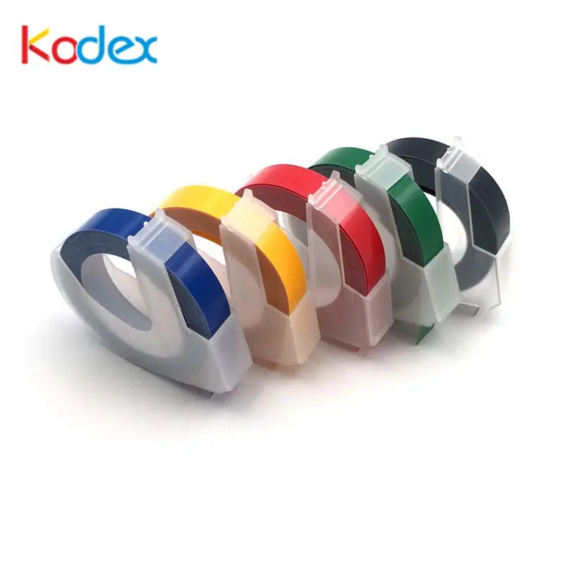 Пластиковые 3D этикетки для тиснения Kodex 5 шт./лот совместимые с Dymo 520109 520106 102103108 9 мм