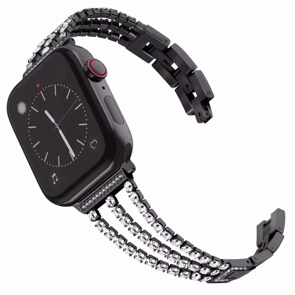 Ремешок для Apple Watch 4 44 мм ремешок 38 мм серия 4 3 2 1 браслет из нержавеющей стали с розовым золотом для Apple Watch Band 42 мм ремешок