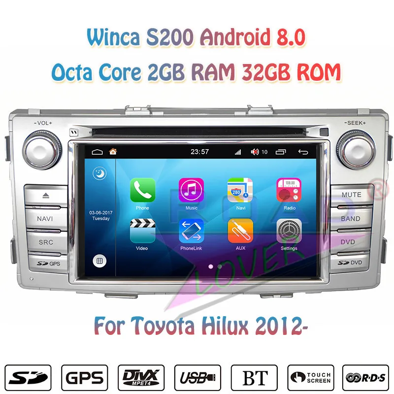 Winca S200 Android 8,0 Автомобильный мультимедийный dvd-плеер видео для Toyota Hilux 2012-Новинка Стерео gps навигация Авторадио Magnitol 2 Din