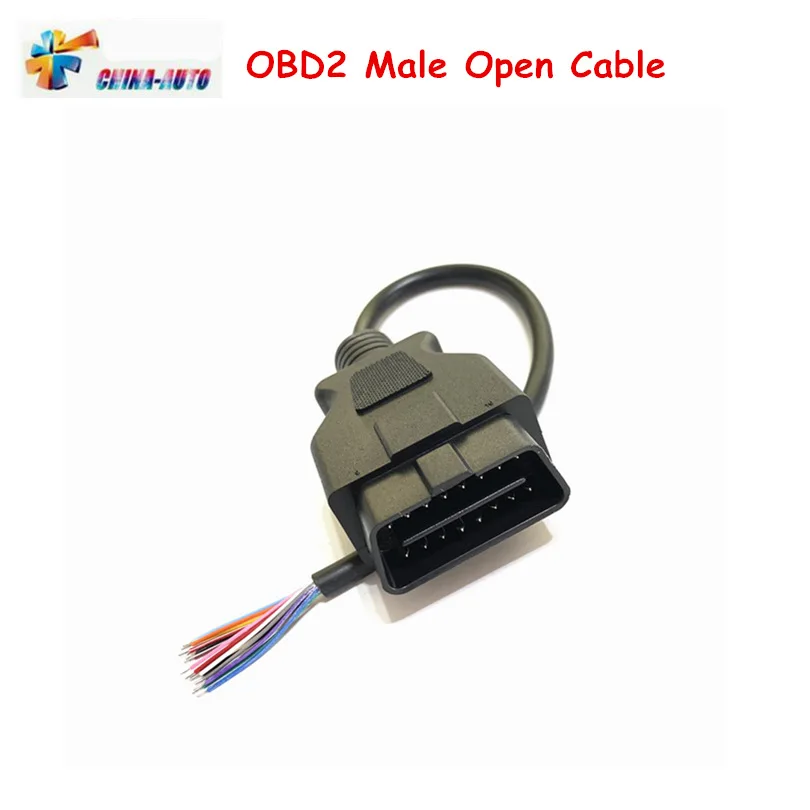 Лучший OBDII 16Pin расширение открытие Мужской кабель стабильный и хороший OBD2 автомобильный диагностический интерфейс разъем OBD мужской открытый кабель адаптер