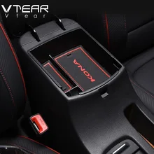 Vtear For Hyundai Kona Encino 2018 accessories Armrest Storage Box Center Console Container Bin Tray Holder Stowing Tidying