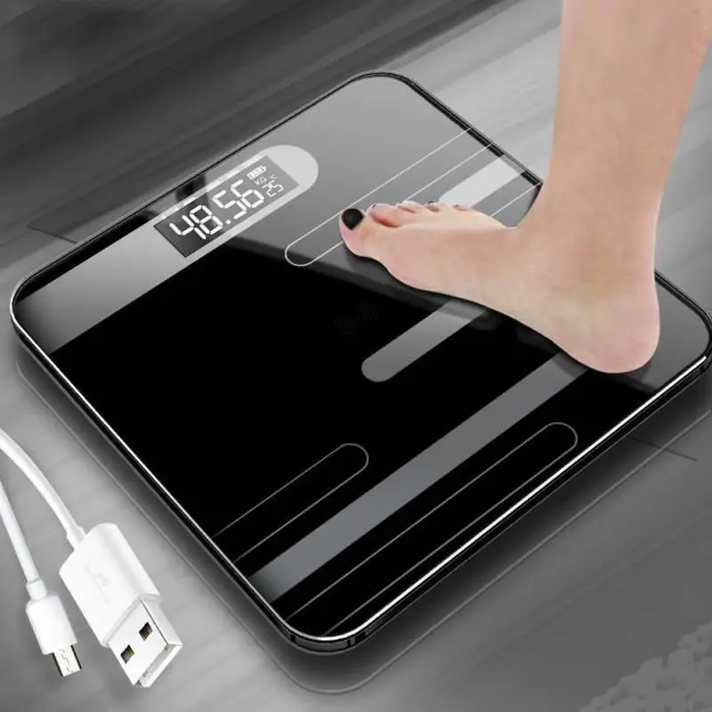 

Weight Electronic Bathroom LCD Display Digital Recharge Mini Measuring High Scale Body Weighing