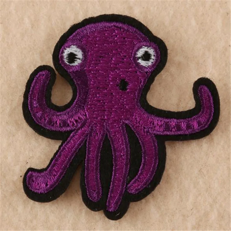 

Clothing diy embroidery iron on patch deal with it cartoon octopus biker patches for clothes cute stickers fabric free shipping