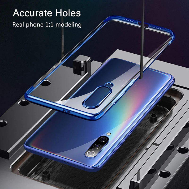 Hacrin Case for Xiaomi Mi 9 Case Clear Transparent Bumper TPU Silicone Plating Cover case for Xiaomi Mi 9 Mi 9 se Phone Case