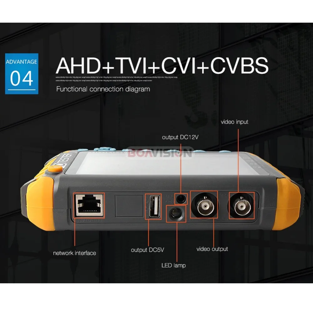 1080P 4 в 1 TVI AHD CVI аналоговая CCTV камера тестер 5 дюймов TFT LCD Встроенный аккумулятор тестер безопасности монитор Видео Аудио тест