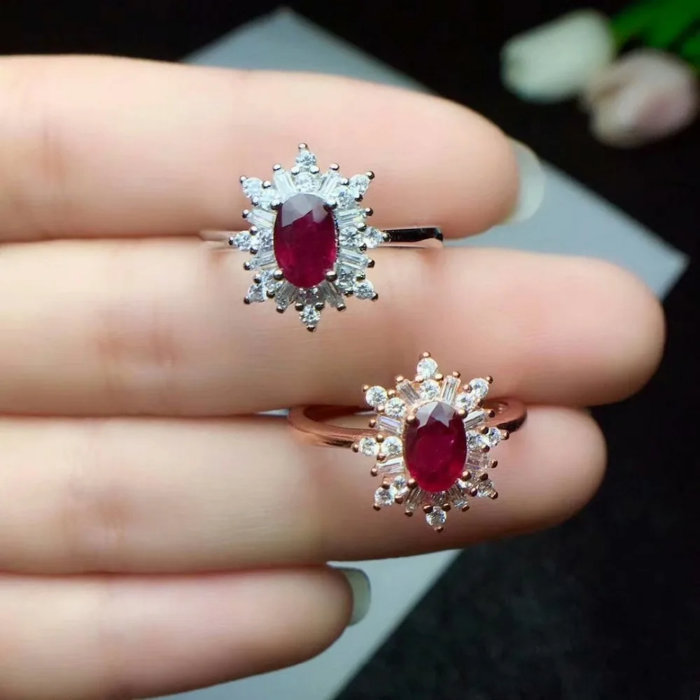 Shilovem стерлингового серебра 925 натуральный рубин кольца fine Jewelry модифицируемые Женские Модные Этнические Свадебный завод открытым cj040606agh