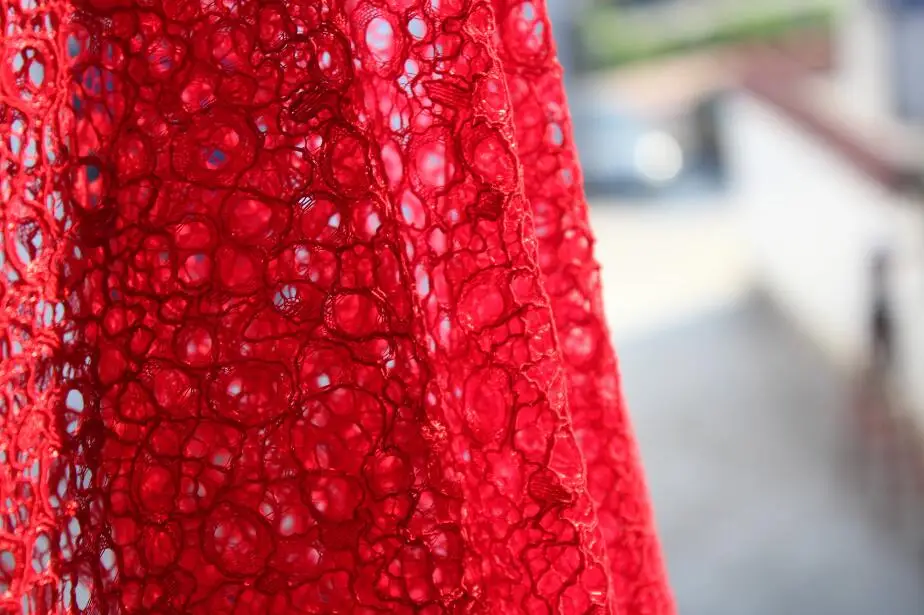 Высококачественное платье, юбка, одежда, сшитая ручной работы материал украшения ярко-красный паутина нерегулярные Отверстие полые ткани S0831L