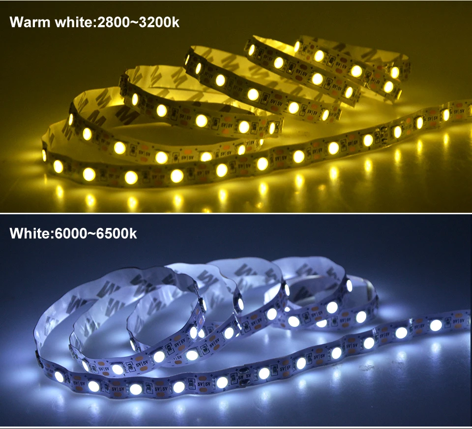 EeeToo USB СВЕТОДИОДНЫЙ светильник в полоску 5050 5 в светодиодный ленточный гибкий светильник теплый белый светильник белый светодиодный светильник с подсветкой ЖК-телевизор 0,5 м 1 м 2 м 3 м 4 м 5 м