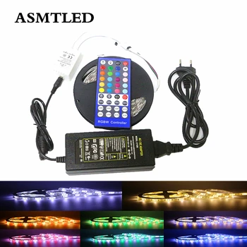 

5M SMD 5050 ip20 ip65 Waterproof RGBW RGBWW Flexible LED Strip light + RGBW IR Remote Controller + 12V 5A Power Supply Adapter
