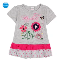 JUXINSU Summer Cotton Baby/ Toddler Flower Short Sleeve Dresses Girl's Floral Embroidered Polka Dots Ruffled Dress for 1-7 Years flower embroidered long sleeve ruffled top