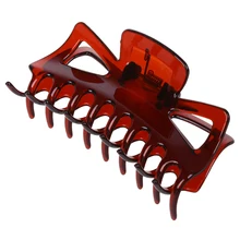 HTHL-Женская коричневая пластиковая заколка для волос для ванной зажим для волос заколка для волос