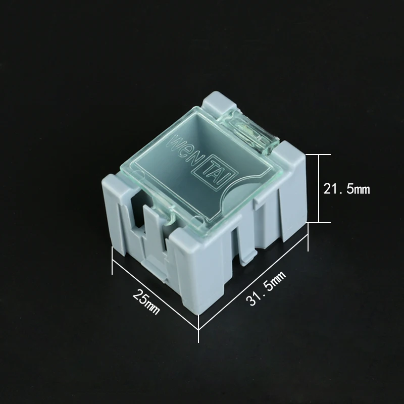 50Pcs Green SMT SMD Container Box Electronic Components Self-locking buckle Mini Storage Case (7)